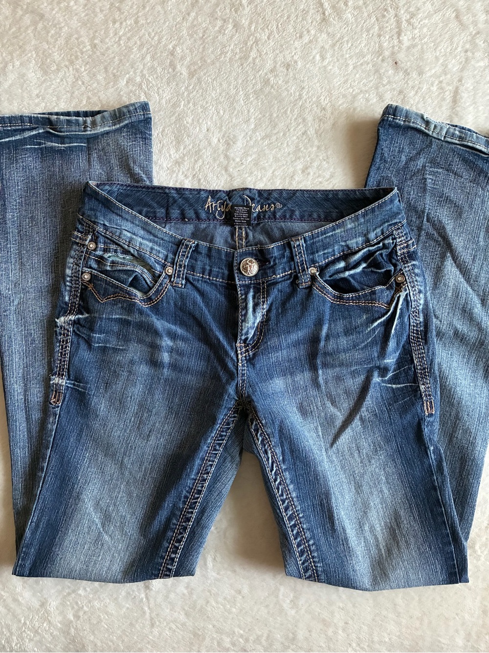 Y2K Ariya Jeans with Subtle Fade —
